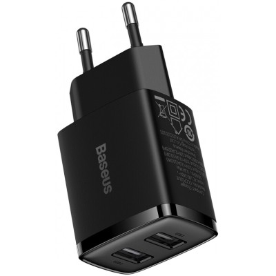 Зарядний Пристрій Baseus Compact Charger 2U 10.5W (CCXJ010201) Black Зарядний Пристрій Baseus Compact Charger 2U 10.5W (CCXJ010201) Black