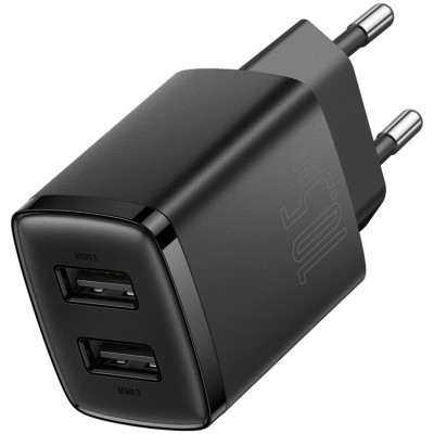 Зарядний Пристрій Baseus Compact Charger 2U 10.5W (CCXJ010201) Black Зарядний Пристрій Baseus Compact Charger 2U 10.5W (CCXJ010201) Black