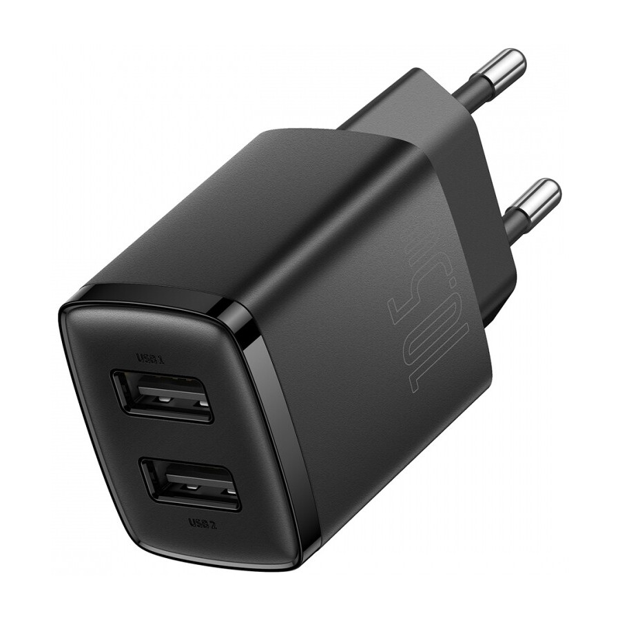 Зарядний Пристрій Baseus Compact Charger 2U 10.5W (CCXJ010201) Black Зарядний Пристрій Baseus Compact Charger 2U 10.5W (CCXJ010201) Black