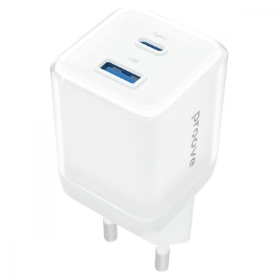 Зарядний Пристрій Proove Pure GaN Plus 30W (Type-C + USB) (WCPU30111202) white