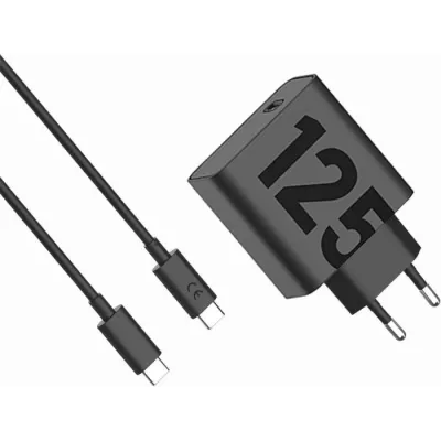 Зарядний пристрій MOTOROLA 125W GaN USB + кабель 1m (PG38C06280) чорний