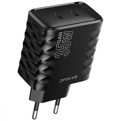 Зарядний Пристрій Proove Speed Surge Gan 35W (Type-C + Type-C) (WCSS30020001) Black