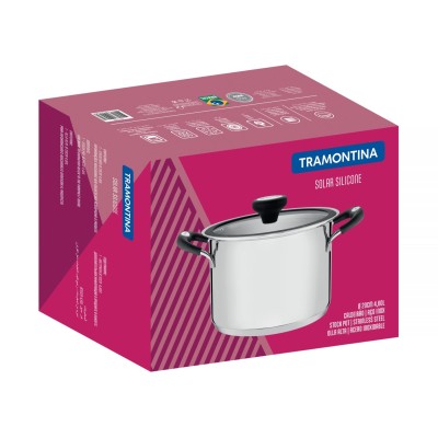 Каструля TRAMONTINA Solar silicone нерж. каструля 4,5л (діам 20см) висока (62125/203)