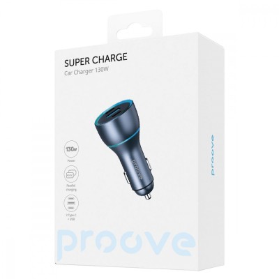 АЗП Proove Super Charge 130W (2 Type-C + USB) metal gray