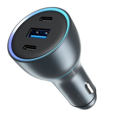 АЗП Proove Super Charge 130W (2 Type-C + USB) metal gray