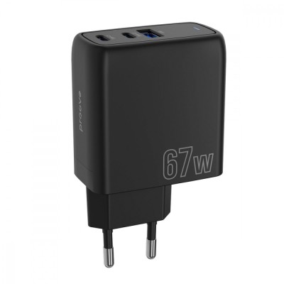 Зарядний Пристрій Proove Shot GaN 67W (2Type-C + USB) (WCSG67120001) Black