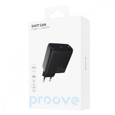 Зарядний Пристрій Proove Shot GaN 67W (2Type-C + USB) (WCSG67120002) White