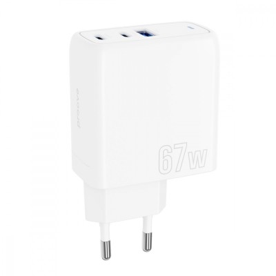 Зарядний Пристрій Proove Shot GaN 67W (2Type-C + USB) (WCSG67120002) White