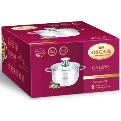 Каструля OSCAR GALANT 24 см з кришкою (OSR-2004-24)
