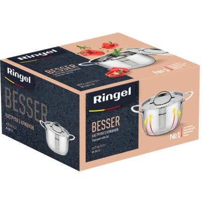 Каструля RINGEL Besser 22 см (4.2л) з кришкою нерж (RG-2021-22)