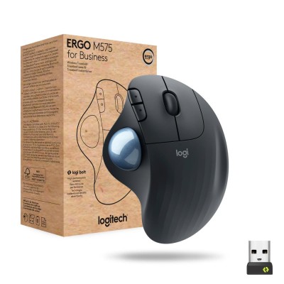 Маніпулятор миша бездротова LOGITECH ERGO M575 for Business - GRAPHITE - BT - EMEA-914 (910-006221)