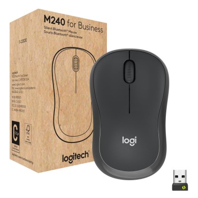 Маніпулятор миша бездротова LOGITECH M240 for Business - GRAPHITE - 2.4GHZ/BT (910-007182)