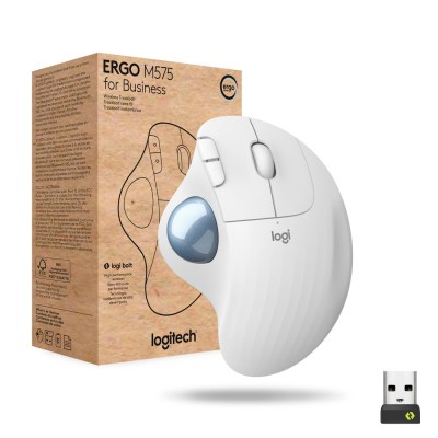 Маніпулятор миша бездротова LOGITECH TRACKBALL ERGO M575 FOR BUSINESS EMEA OFFWHITE (910-006438)
