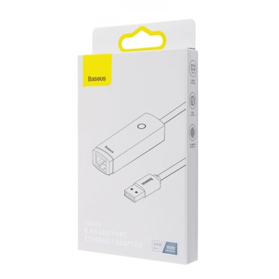 Переходник Baseus Lite Series Ethernet 1000Mbps (USB To RJ45) (WKQX000113) Gray