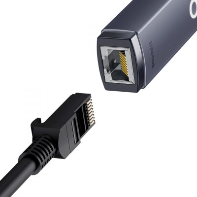 Переходник Baseus Lite Series Ethernet 1000Mbps (USB To RJ45) (WKQX000113) Gray