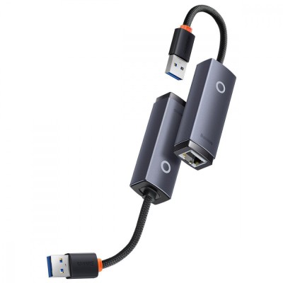 Переходник Baseus Lite Series Ethernet 1000Mbps (USB To RJ45) (WKQX000113) Gray