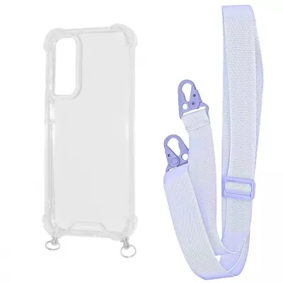 Чохол WAVE Clear Case with Strap Samsung Galaxy S23 FE light purple