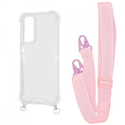 Чохол WAVE Clear Case with Strap Samsung Galaxy S23 FE pink sand