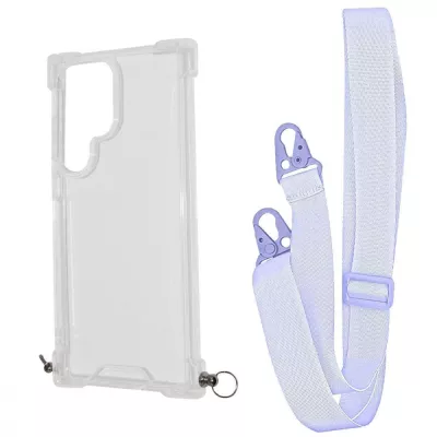 Чохол WAVE Clear Case with Strap Samsung Galaxy S23 Ultra light purple