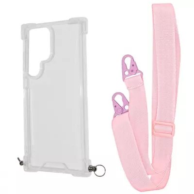 Чохол WAVE Clear Case with Strap Samsung Galaxy S23 Ultra pink sand