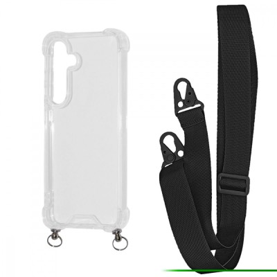 Чохол WAVE Clear Case with Strap Samsung Galaxy S24 Plus black