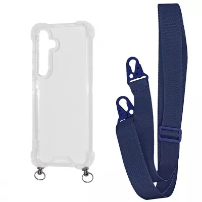 Чохол WAVE Clear Case with Strap Samsung Galaxy S24 Plus midnight blue