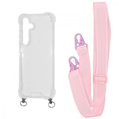 Чохол WAVE Clear Case with Strap Samsung Galaxy S24 Plus pink sand