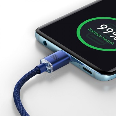 Кабель Baseus Crystal Shine Series Fast Charging Data USB кабель Type-C To Type-C 100W 1.2m (CAJY000605) Purple