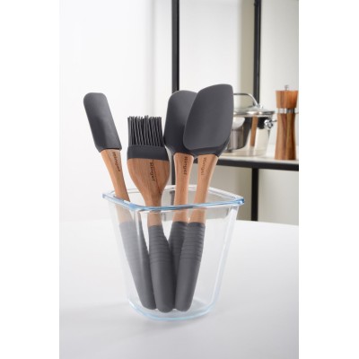 Кух.прилад RINGEL Grey line Лопатка силікон/дерево коса 25.5 см (RG-5128/1)