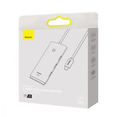 USB-хаб Baseus Lite Series 4-Port Type-C HUB Adapter (Type-C To USB 3.0*4 ) 1m (WKQX030401) Black