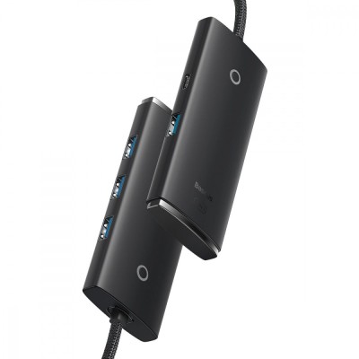 USB-хаб Baseus Lite Series 4-Port Type-C HUB Adapter (Type-C To USB 3.0*4 ) 1m (WKQX030401) Black