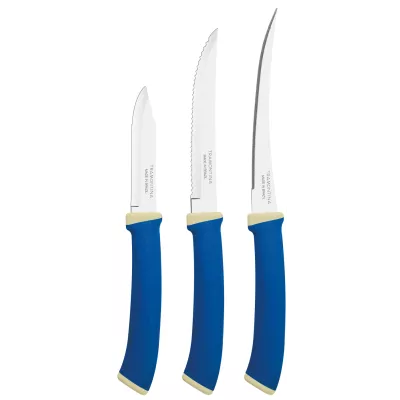Набори ножів TRAMONTINA FELICE blue н-р ножей 3пр (стейк,томат,овоч) (23499/177)
