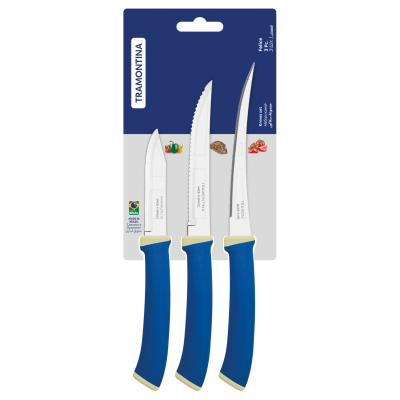 Набори ножів TRAMONTINA FELICE blue н-р ножей 3пр (стейк,томат,овоч) (23499/177)