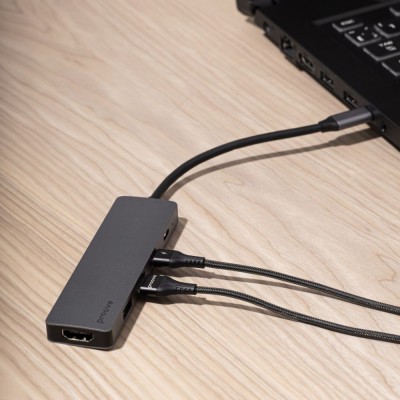 Type-C-Хаб Proove Iron Link 5 in 1 (2*Type-C + 2*USB3.0 + HDMI) (HBIL00222024) Silver