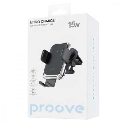 Автомобільний тримач З бездротовою зарядкою Proove Nitro Charge 15W (WHNC15002001) dark gray