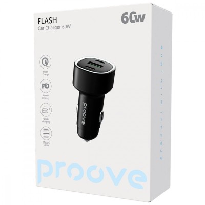 АЗП Proove Flash 60W (2Type-C + USB) (CCFL60111201) Black