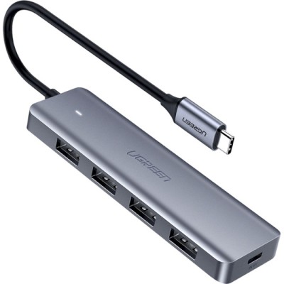 USB-хаб UGREEN CM219 4-in-1 USB Type-C To 4xUSB 3.0 HUB Space Gray (70336)