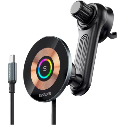 Автомобільний тримач ESSAGER Arpege 15W Magnetic Wirless Car Charger with Phone Holder Function (Rotate Version) (EZJCX-GY01B-Z)