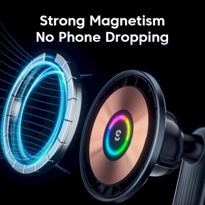 Автомобільний тримач ESSAGER Arpege 15W Magnetic Wirless Car Charger with Phone Holder Function (Rotate Version) (EZJCX-GY01B-Z)
