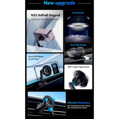 Автомобільний тримач ESSAGER Berlin magnetic car mount long arm (EZJCB-BL01-Z)