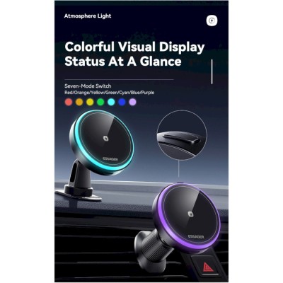Автомобільний тримач ESSAGER Element magnetic wireless charging car bracket outlet + paste model (EZJCX-YS01-Z)
