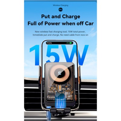 Автомобільний тримач ESSAGER Junyi 15W Wireless Phone Holder for Car (Air Outlet Type) (EZJWX-JY01-Z)