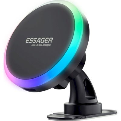 Автомобільний тримач ESSAGER Neon magnetic wireless charger car bracket beak hook + paste (EZJCX-NH01-Z)