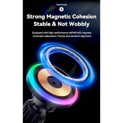 Автомобільний тримач ESSAGER Neon magnetic wireless charger car bracket beak hook + paste (EZJCX-NH01-Z)