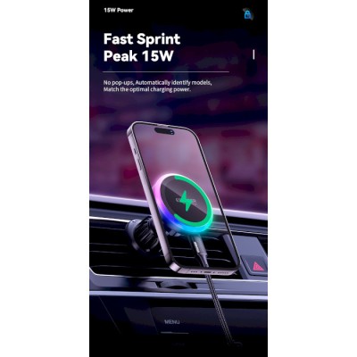 Автомобільний тримач ESSAGER Neon magnetic wireless charger car bracket beak hook + paste (EZJCX-NH01-Z)