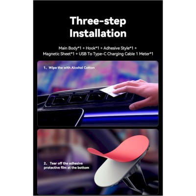 Автомобільний тримач ESSAGER Neon magnetic wireless charger car bracket beak hook + paste (EZJCX-NH01-Z)