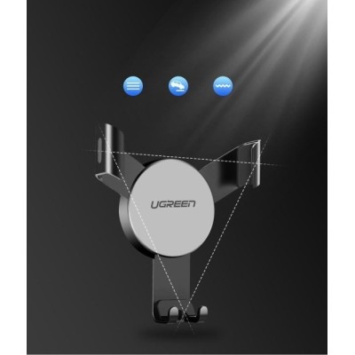 Автомобільний тримач UGREEN LP130 Gravity Drive Air Vent Mount Phone Holder (50564) Space Gray