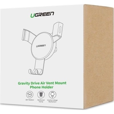 Автомобільний тримач UGREEN LP130 Gravity Drive Air Vent Mount Phone Holder (50564) Space Gray
