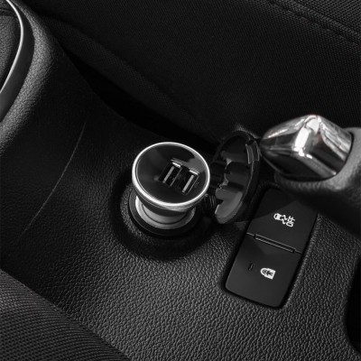 АЗП 2USB Baseus Digital Display (4.8A 24W) (CCBX-0G) Grey