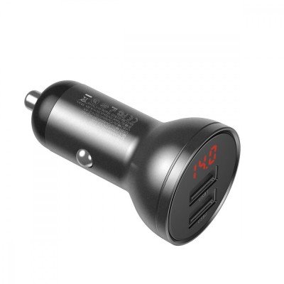 АЗП 2USB Baseus Digital Display (4.8A 24W) (CCBX-0G) Grey